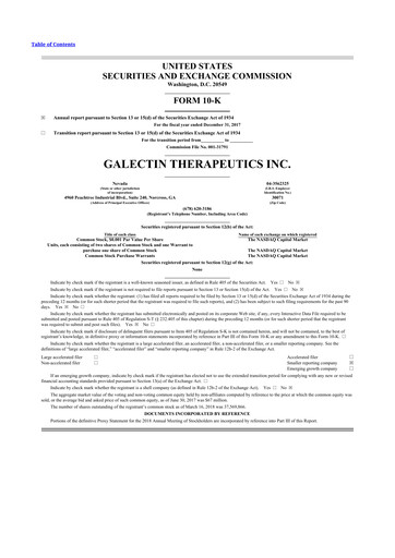 Thumbnail Galectin Therapeutics 10-K Annual Report 2017