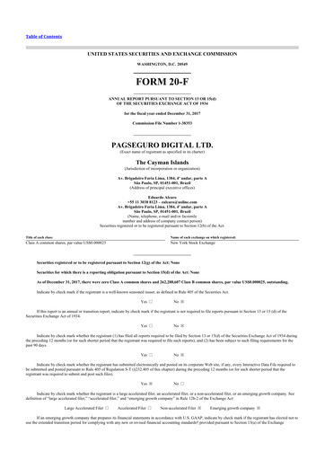 Miniature PagSeguro 20-F Rapport annuel 