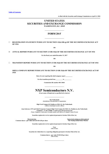 Thumbnail NXP Semiconductors 20-F Annual Report 2017