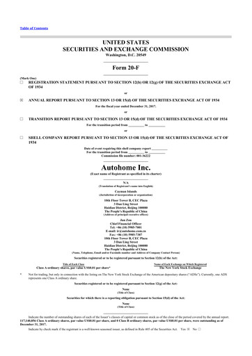 Thumbnail Autohome 20-F Annual Report 2017