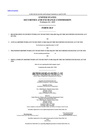 Thumbnail ChipMOS Technologies 20-F Annual Report 2017