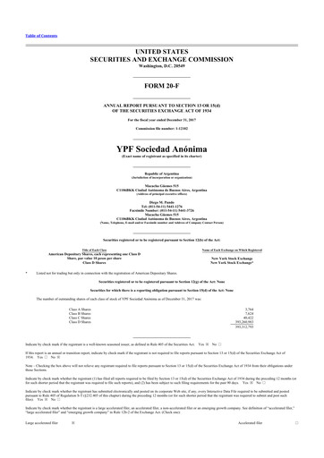 Thumbnail YPF S.A. 20-F Annual Report 2017