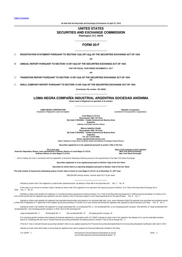 Thumbnail Loma Negra 20-F Annual Report 2017