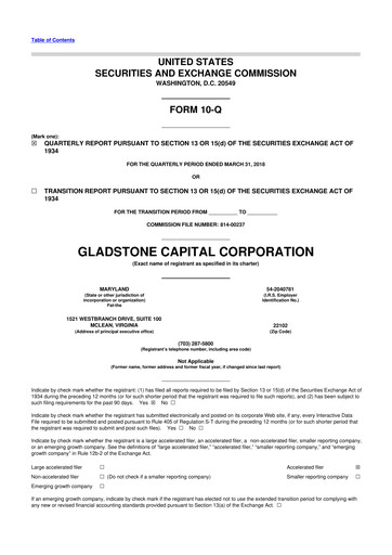 Thumbnail Gladstone Capital Corporation 10-Q Quarterly Report FY 