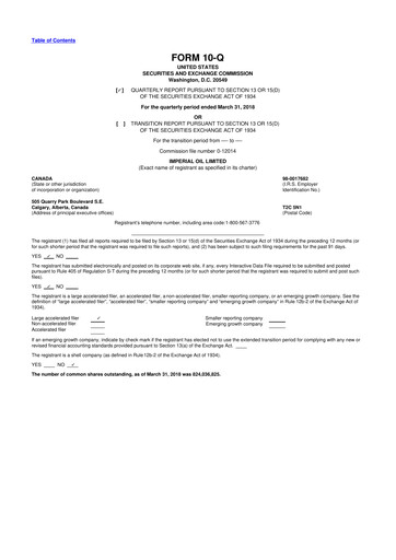 Vorschaubild Imperial Oil
 10-Q Quartalsbericht 2018 