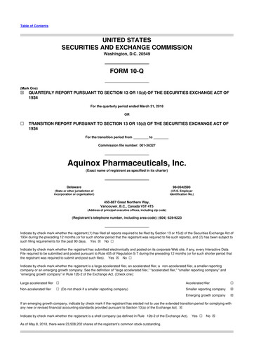 Miniature Neurogene 10-Q Rapport trimestriel 2018 