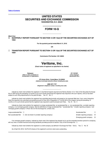 Thumbnail Veritone 10-Q Quarterly Report FY2018 