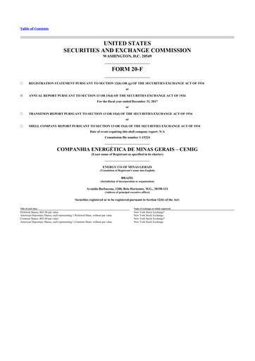 Thumbnail Cemig 20-F Annual Report 