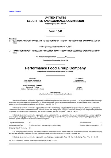 Vorschaubild Performance Food Group 10-Q Quartalsbericht 2018 