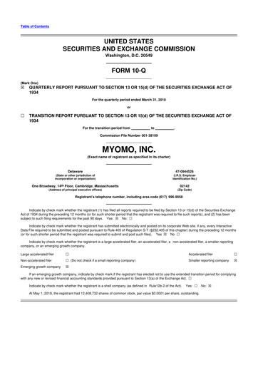 Thumbnail Myomo 10-Q Quarterly Report FY2018 