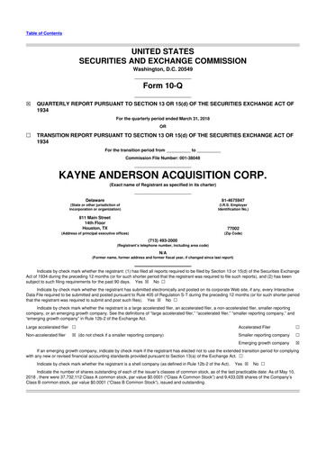Vorschaubild Kinetik 10-Q Quartalsbericht 2018 