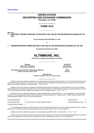Thumbnail Altimmune 10-Q Quarterly Report FY 