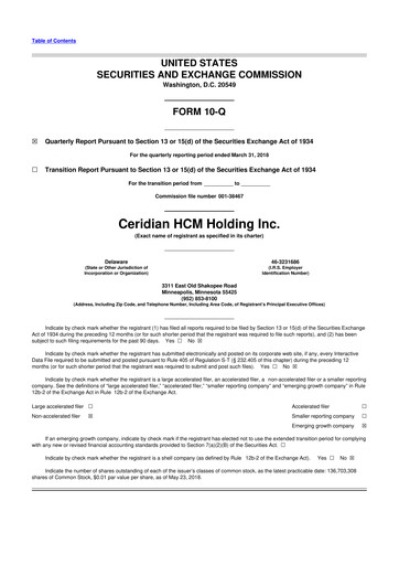 Thumbnail Dayforce 10-Q Quarterly Report FY2018 