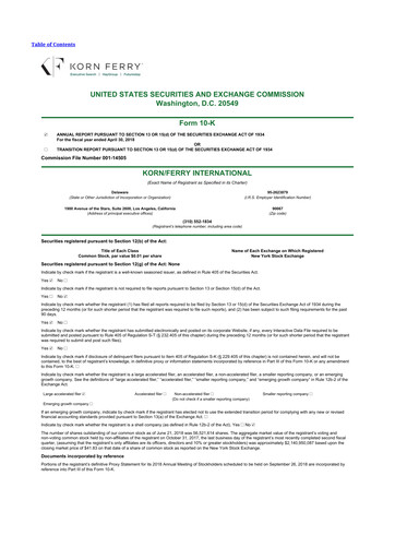 Thumbnail Korn Ferry
 10-K Annual Report 2018