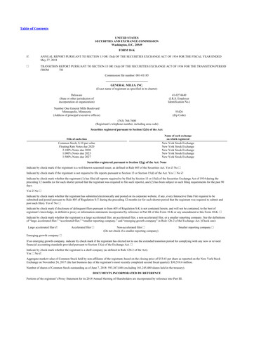 Thumbnail General Mills 10-K Annual Report 2018