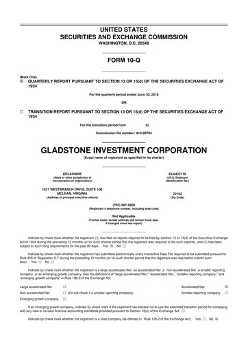 Thumbnail Gladstone Investment 10-Q Quarterly Report FY 