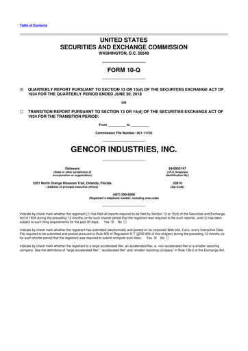 Thumbnail Gencor Industries
 10-Q Quarterly Report FY2018 