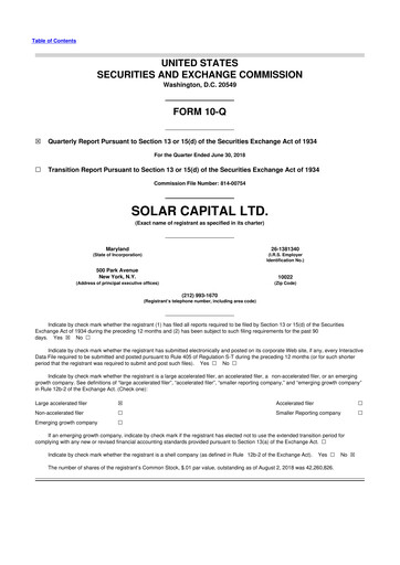 Thumbnail SLR Investment 10-Q Quarterly Report FY 