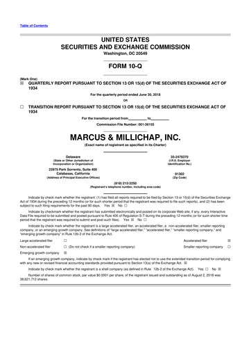 Thumbnail Marcus & Millichap 10-Q Quarterly Report FY2018 