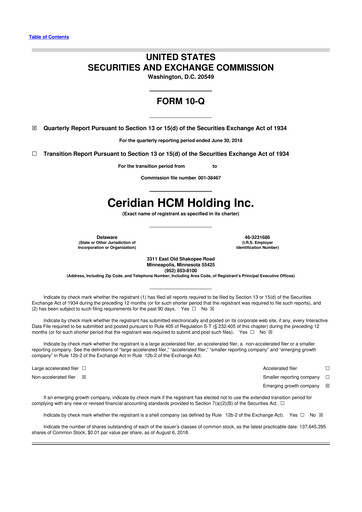 Thumbnail Dayforce 10-Q Quarterly Report FY2018 