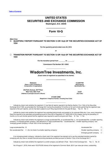 Vorschaubild WisdomTree
 10-Q Quartalsbericht 2018 