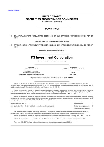 Thumbnail FS KKR Capital
 10-Q Quarterly Report FY 