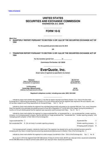 Thumbnail EverQuote 10-Q Quarterly Report FY2018 