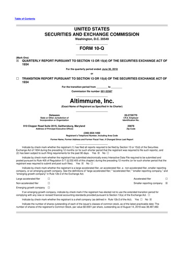 Thumbnail Altimmune 10-Q Quarterly Report FY 