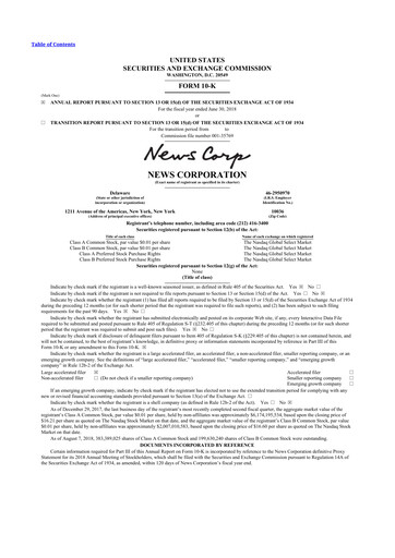 Thumbnail News Corp 10-K Annual Report 2018