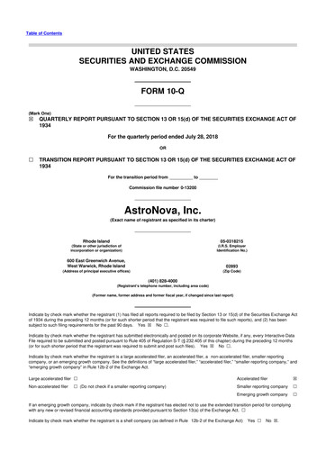 Thumbnail AstroNova, Inc. 10-Q Quarterly Report FY2019 
