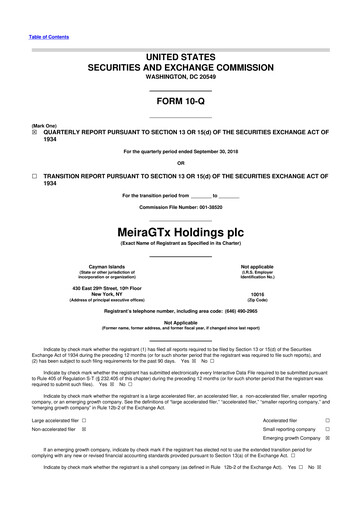 Vorschaubild MeiraGTx 10-Q Quartalsbericht 2018 