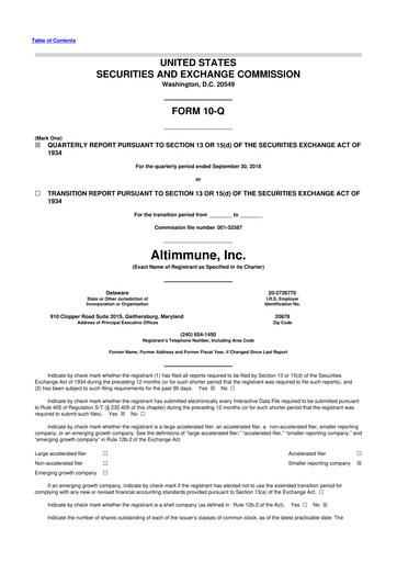 Thumbnail Altimmune 10-Q Quarterly Report FY 