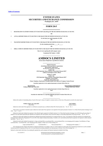 Thumbnail Amdocs 20-F Annual Report 2018