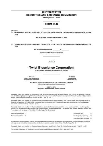 Thumbnail Twist Bioscience
 10-Q Quarterly Report FY 