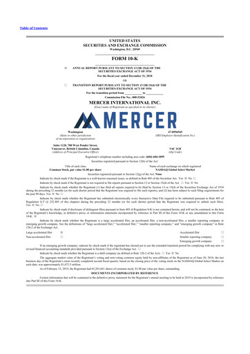 Thumbnail Mercer International 10-K Annual Report 2018