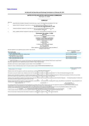 Miniature RELX 20-F Rapport annuel 