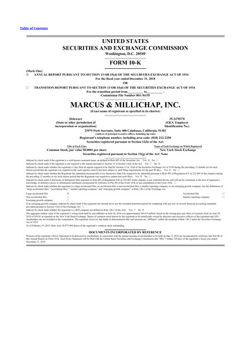 Thumbnail Marcus & Millichap 10-K Annual Report 2018