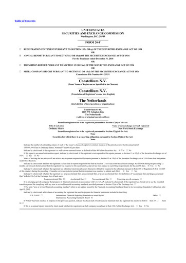 Thumbnail Constellium
 20-F Annual Report 2018