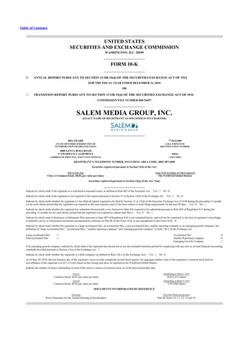 Thumbnail Salem Media Group
 10-K Annual Report 2018