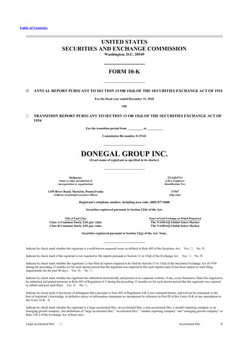 Thumbnail Donegal Group 10-K Annual Report 2018
