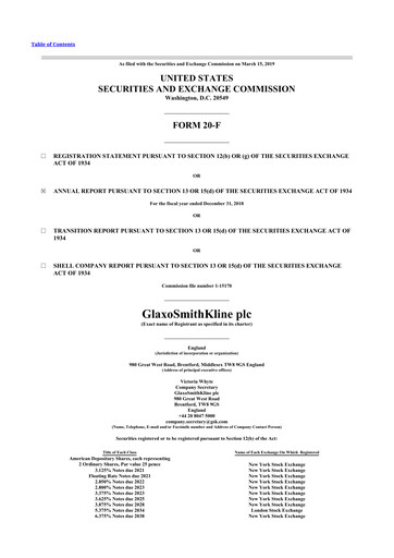 Thumbnail GSK plc 20-F Annual Report 2018