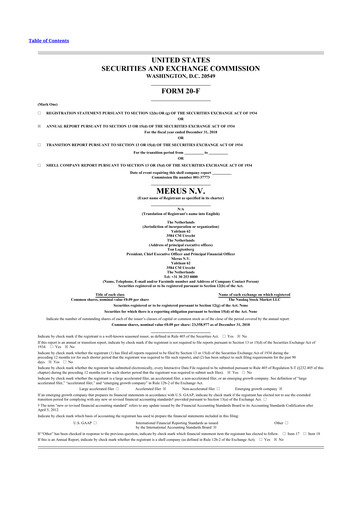 Thumbnail Merus 20-F Annual Report 2018