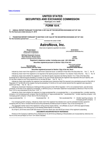 Thumbnail AstroNova, Inc. 10-K Annual Report 2019