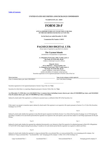 Miniature PagSeguro 20-F Rapport annuel 2018