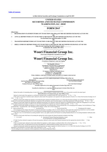 Thumbnail Woori Financial Group 20-F Annual Report 2018