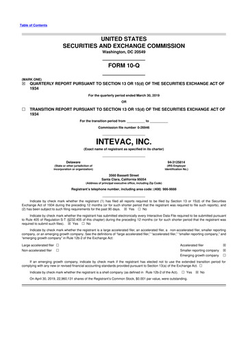 Thumbnail Intevac
 10-Q Quarterly Report FY2019 