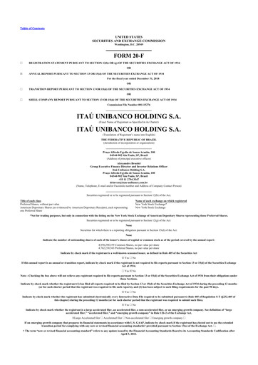 Thumbnail Itaú Unibanco
 20-F Annual Report 2018