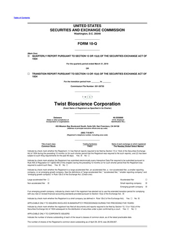 Thumbnail Twist Bioscience
 10-Q Quarterly Report FY 