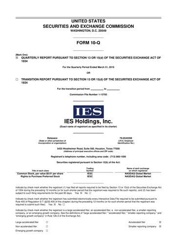Thumbnail IES Holdings 10-Q Quarterly Report FY2019 