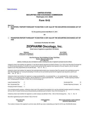 Thumbnail Alaunos Therapeutics 10-Q Quarterly Report FY2019 